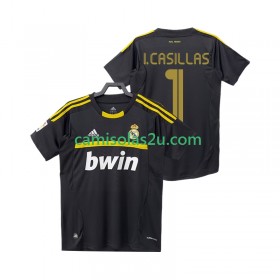 Camisolas de futebol Real Madrid I.CASILLAS 1 2011 2012 Guarda Redes Retro Equipamento Alternativa Manga Curta